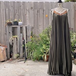 Free People Gorgeous Pleated Free Flowing Maxi with Side Ties